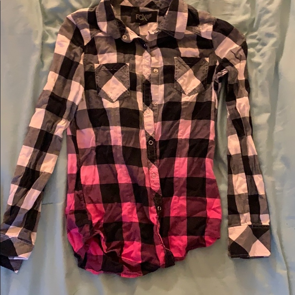 Fox White to Pink Ombré Flannel